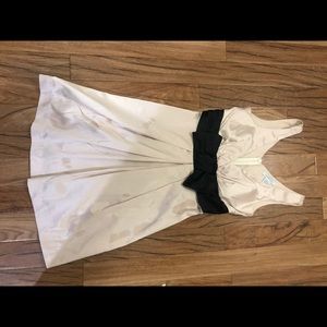 Beige and black dress